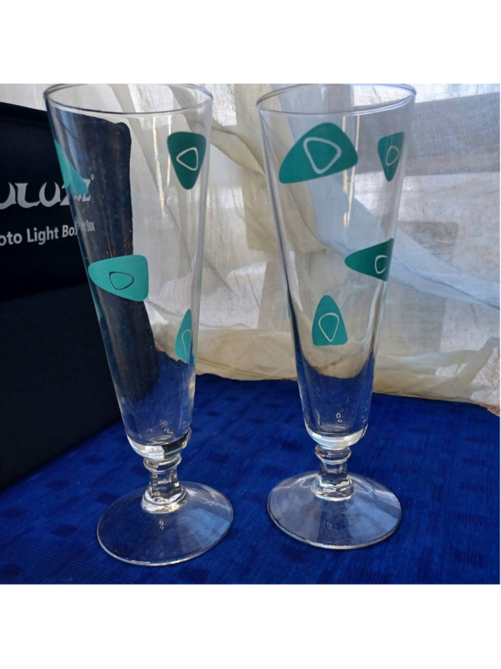 Vintage Boomerang Amoeba MCM Federal Atomic Glasses x 2